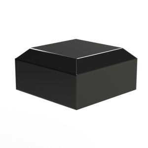 Acrylic Block 2" x 2" x 1" thick - Black Bevell
